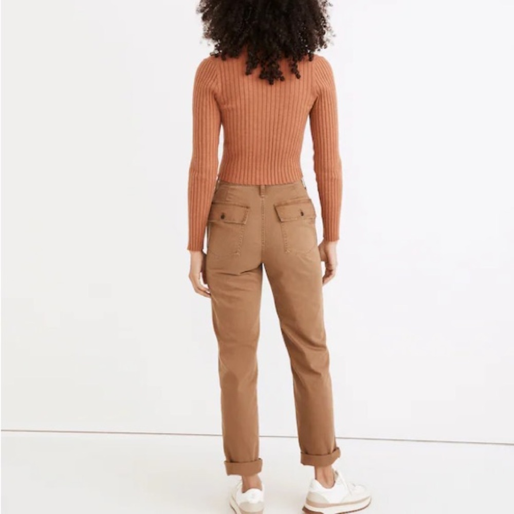Madewell The Perfect Vintage Straight Workwear Pants tan 26 - Picture 3 of 5